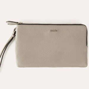 Kiko Leather Purse - Large Wristlet GRAY Genuine